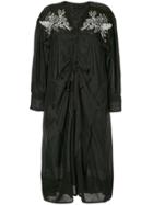 Muller Of Yoshiokubo Embroidered Ruched Dress - Black