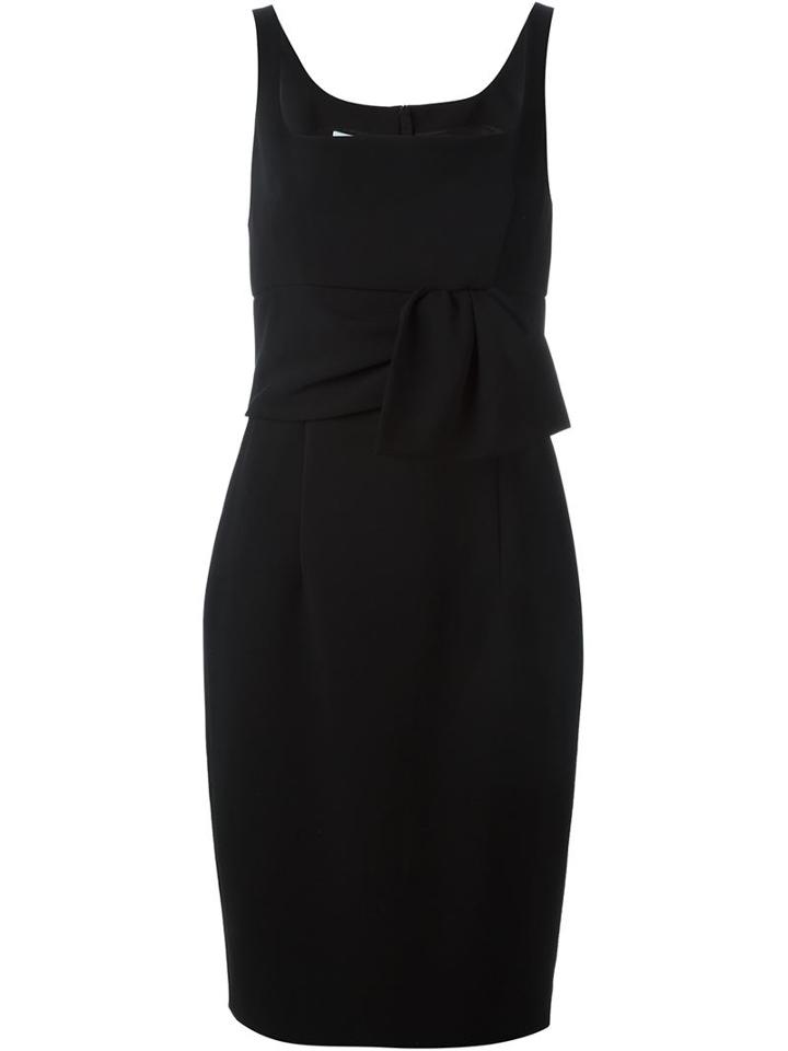Moschino Ruffle Front Dress, Women's, Size: 40, Black, Rayon/triacetate/polyester