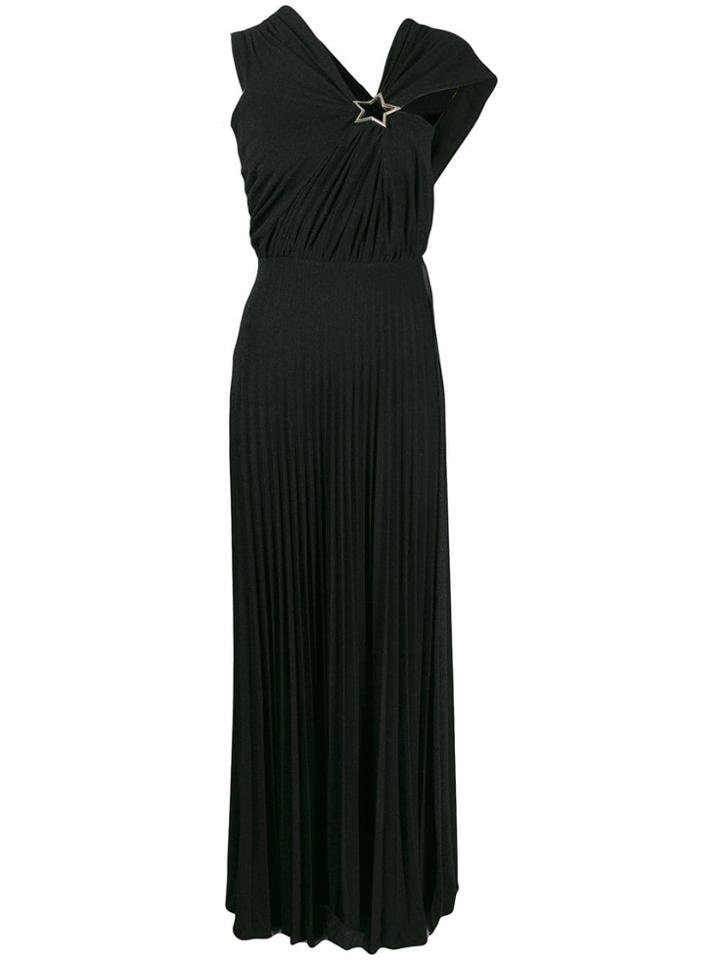 Elisabetta Franchi Pleated Maxi Dress - Black