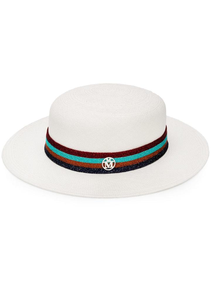 Maison Michel Rod Canotier Hat - White