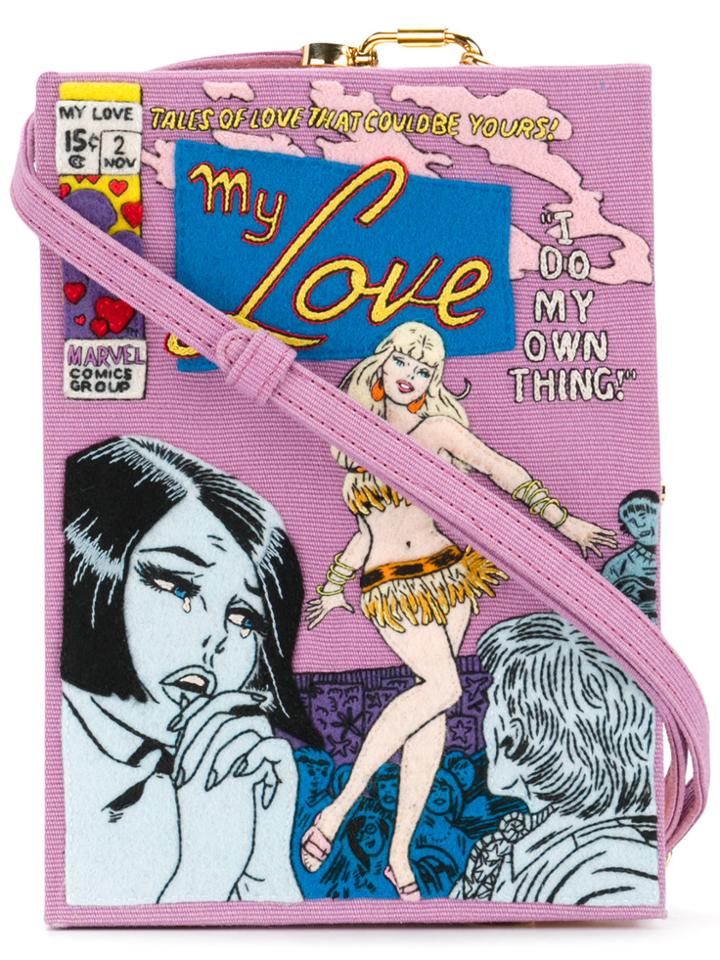 Olympia Le-tan I Do My Own Thing Clutch - Pink & Purple