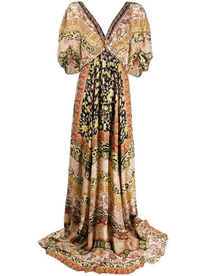 Etro Mixed-print Silk Maxi Dress - Neutrals