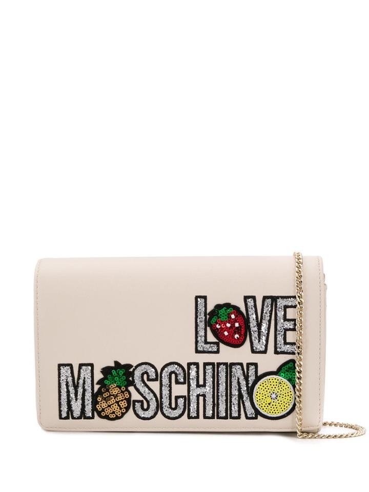 Love Moschino Sequined Clutch Bag - Neutrals