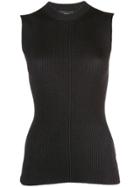 Calvin Klein Ribbed Mock Neck Tank - Black