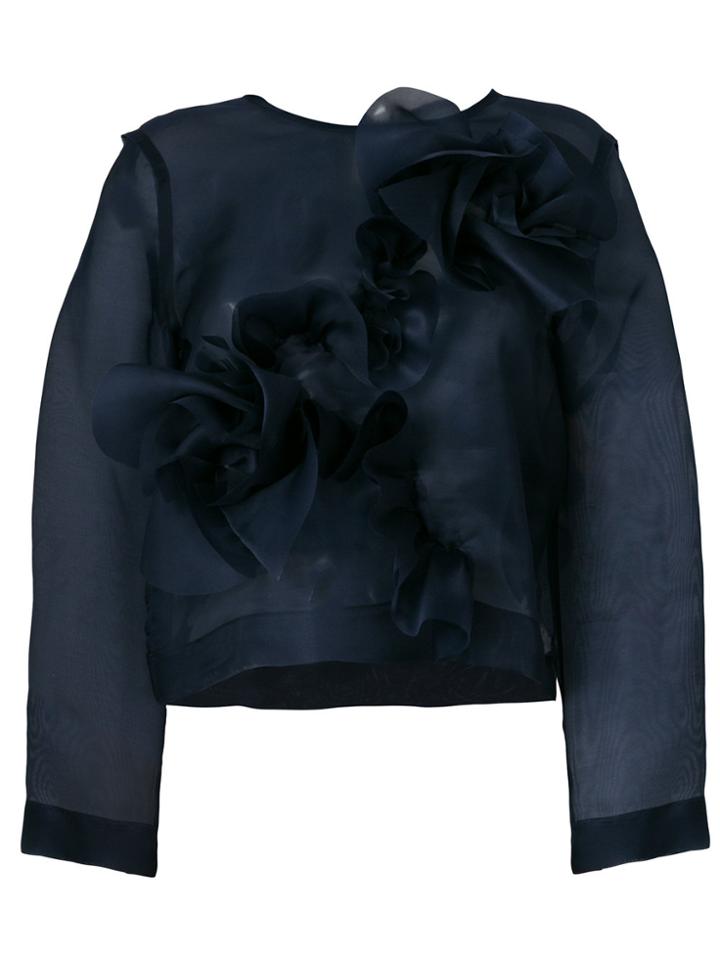 Roberts Wood Gathered Rosette Detail Top - Blue