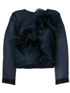 Roberts Wood Gathered Rosette Detail Top - Blue