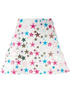 Delpozo Star Print Skirt, Women's, Size: 38, White, Cotton/polyester