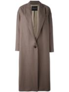 Erika Cavallini Draped Oversized Coat, Women's, Size: 44, Brown, Polyamide/viscose/virgin Wool