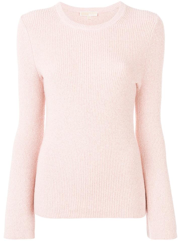 Michael Michael Kors - Flared Sleeve Jumper - Women - Cotton/nylon/polyester/water - S, Pink/purple, Cotton/nylon/polyester/water