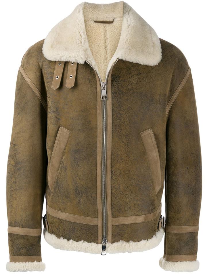 Neil Barrett Shearling Jacket - Brown