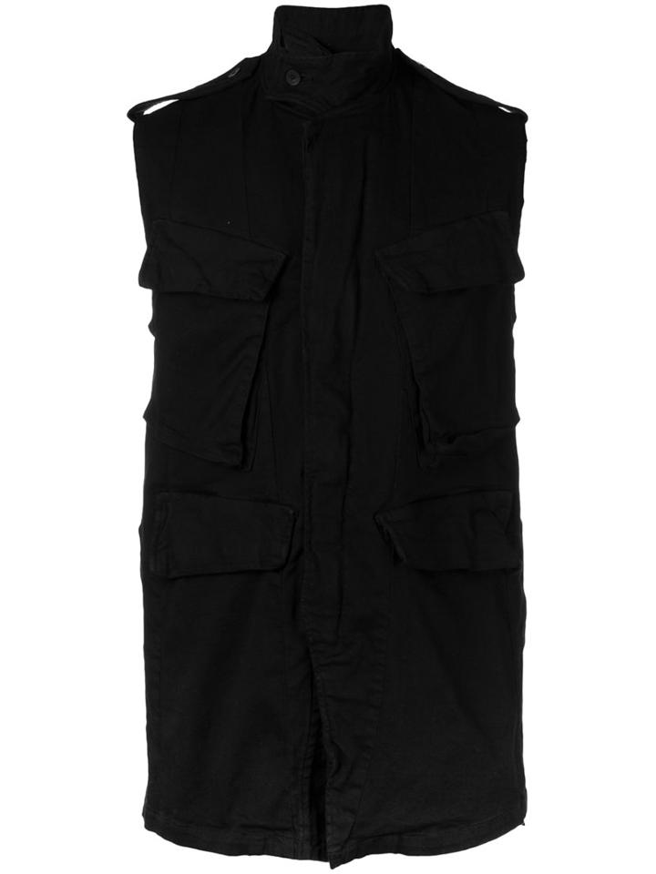 Julius Zipped Vest, Men's, Size: 3, Black, Cotton/polyester/polyurethane