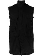 Julius Zipped Vest, Men's, Size: 3, Black, Cotton/polyester/polyurethane