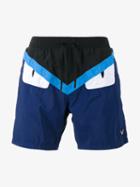 Fendi Bag Bug Swimshorts, Men's, Size: 50, Blue, Polyamide