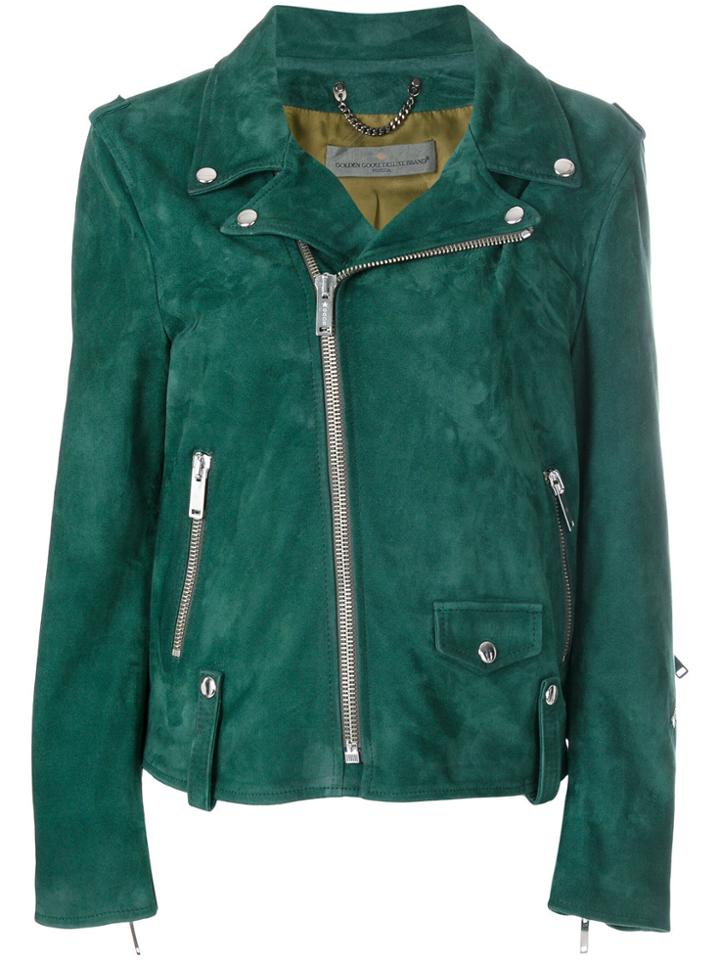 Golden Goose Deluxe Brand Printed Biker Jacket - Green