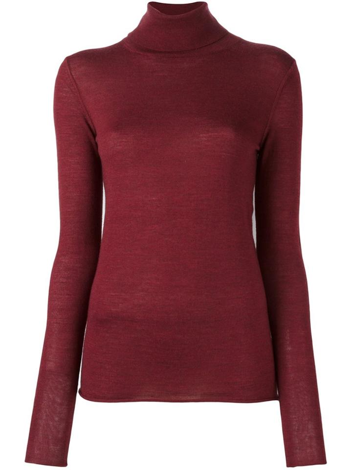 Joseph Turtle Neck Jumper - Red