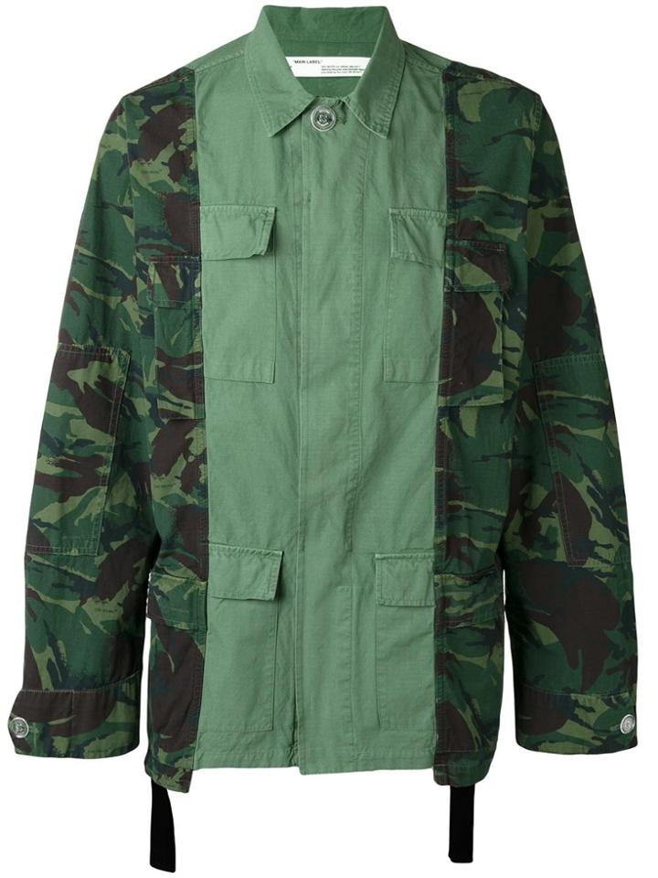 Off-white Camouflage Print Cargo Jacket - Green