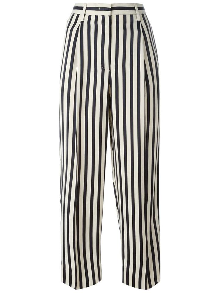 Incotex Striped Wide-legged Cropped Trousers