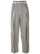 Incotex Striped Wide-legged Cropped Trousers