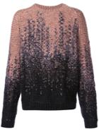 Lemaire Two Tone Crew Neck Sweater - Pink & Purple