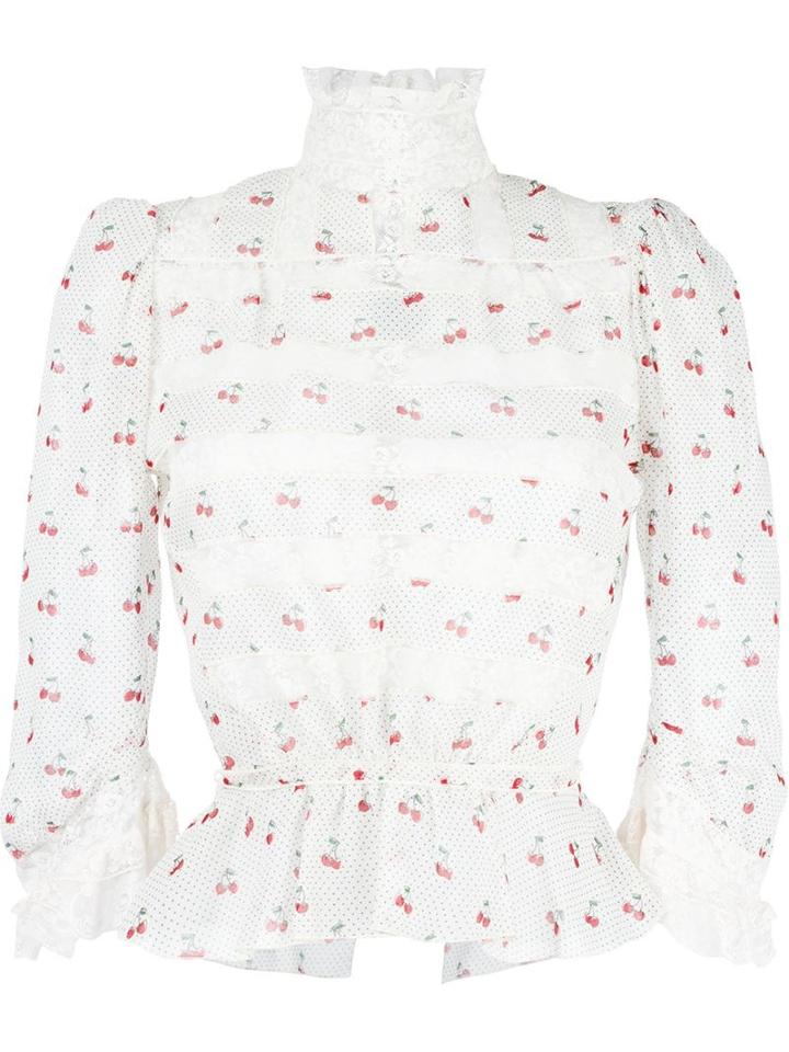 Marc By Marc Jacobs Cherry Print Victorian Blouse
