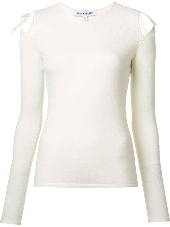 Elizabeth And James 'ryan' Sweatshirt, Women's, Size: Small, White, Wool/viscose/nylon/cashmere