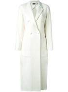 Joseph Buttoned Long Coat, Women's, Size: 36, White, Wool/cashmere