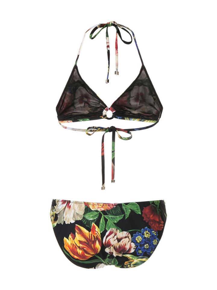Dolce & Gabbana Floral Bikini - Hn07c Bouquet Fdo. Nero