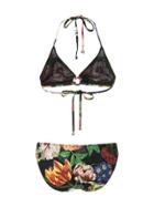 Dolce & Gabbana Floral Bikini - Hn07c Bouquet Fdo. Nero
