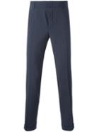 Prada Slim-fit Trousers, Men's, Size: 52, Blue, Silk/cotton/spandex/elastane/virgin Wool