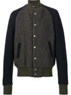 Kolor Varsity Bomber Jacket, Men's, Size: 4, Grey, Nylon/cupro/wool