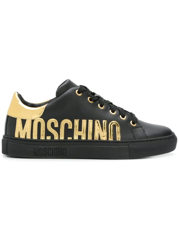Moschino Metallic Logo Sneakers - Black
