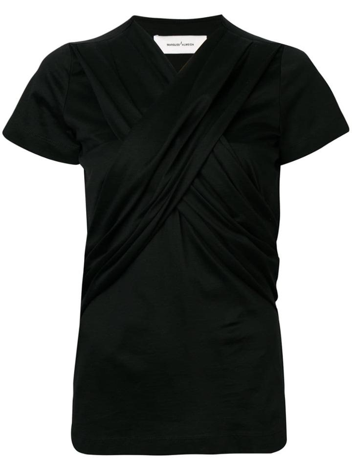 Marques'almeida Ruched Criss-cross Top - Black