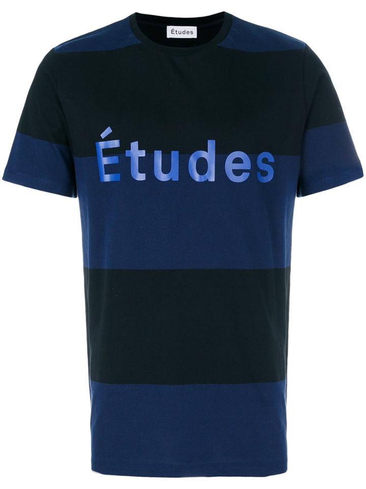 Études Logo Print Striped T-shirt - Black