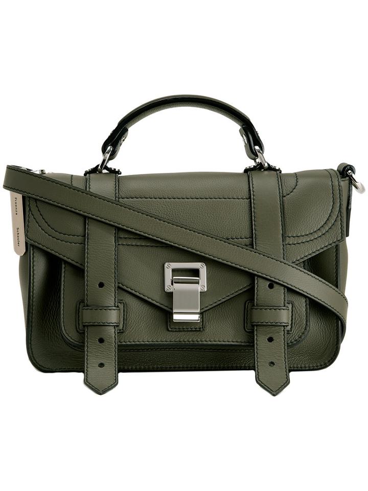 Proenza Schouler - Tiny Ps1 Satchel - Women - Calf Leather - One Size, Women's, Green, Calf Leather
