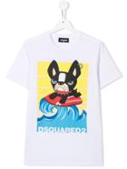 Dsquared2 Kids Teen Surf Dog T-shirt - White