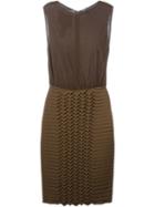 Jay Ahr Origami Panel Dress, Women's, Size: 36, Brown, Viscose/silk/spandex/elastane