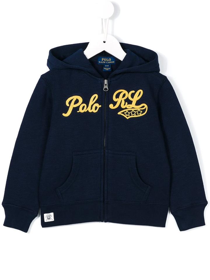 Ralph Lauren Kids Embroidered Logo Hoodie, Boy's, Size: 6 Yrs, Blue