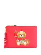 Moschino Teddy Bear Logo Clutch Bag - Red