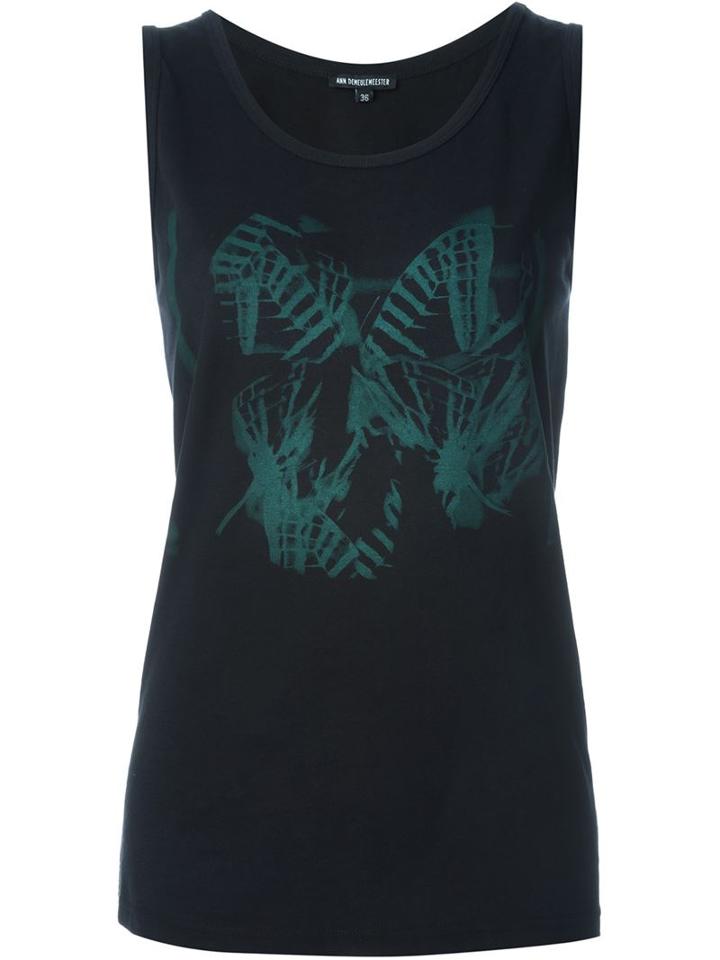 Ann Demeulemeester Butterfly Print Tank Top