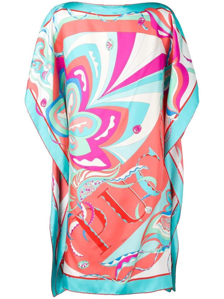 Emilio Pucci Graphic Print Beach Kaftan - Blue