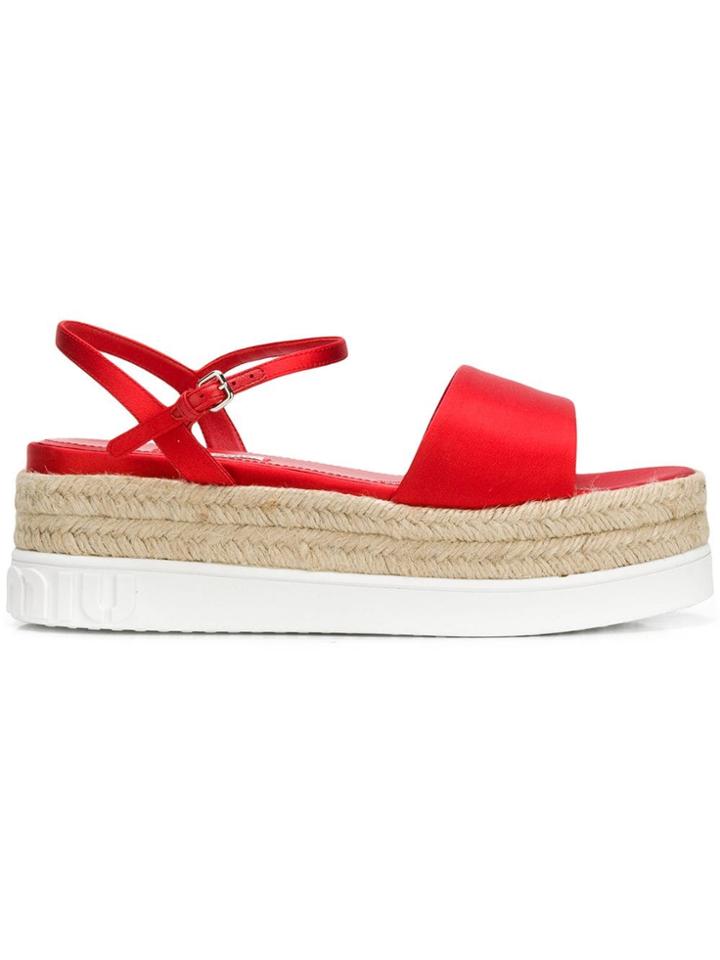 Miu Miu Platform Sandals - Red