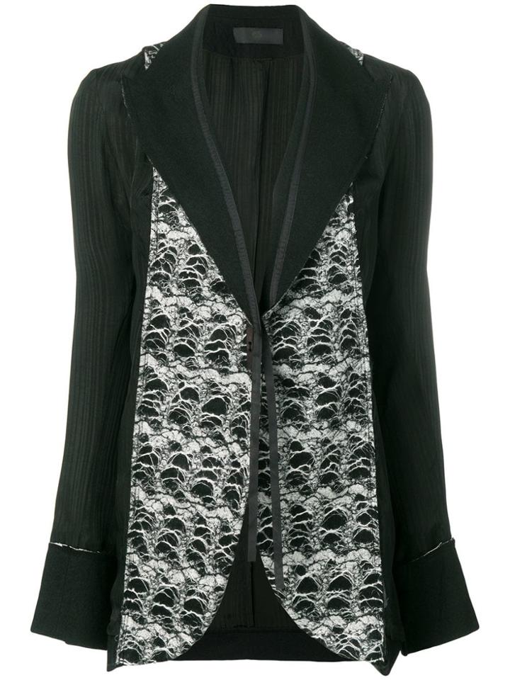 Marc Le Bihan Contrast Panel Blazer - Black