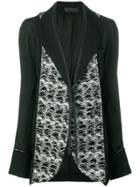 Marc Le Bihan Contrast Panel Blazer - Black