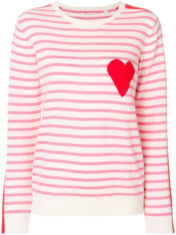 Chinti & Parker Striped Heat Printed Sweater - Neutrals