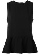 Ganni Peplum Hem Tank Top, Women's, Size: 38, Black, Polyester/spandex/elastane