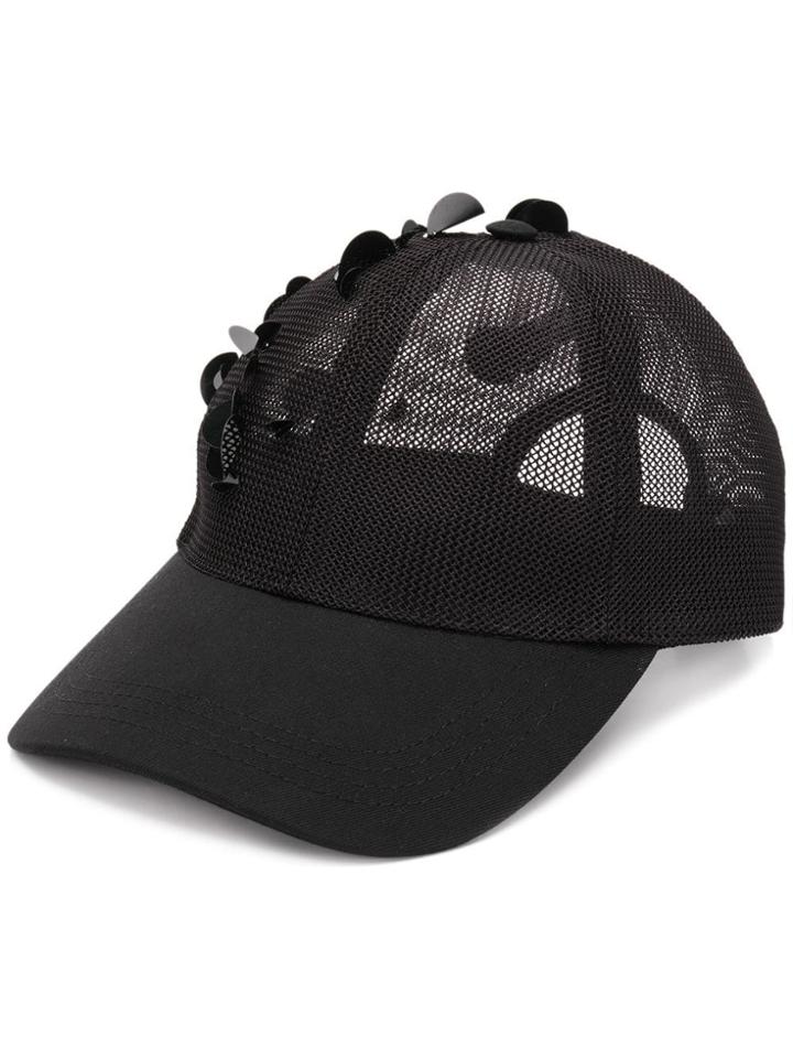 Fabiana Filippi Embellished Mesh Panel Cap - Black