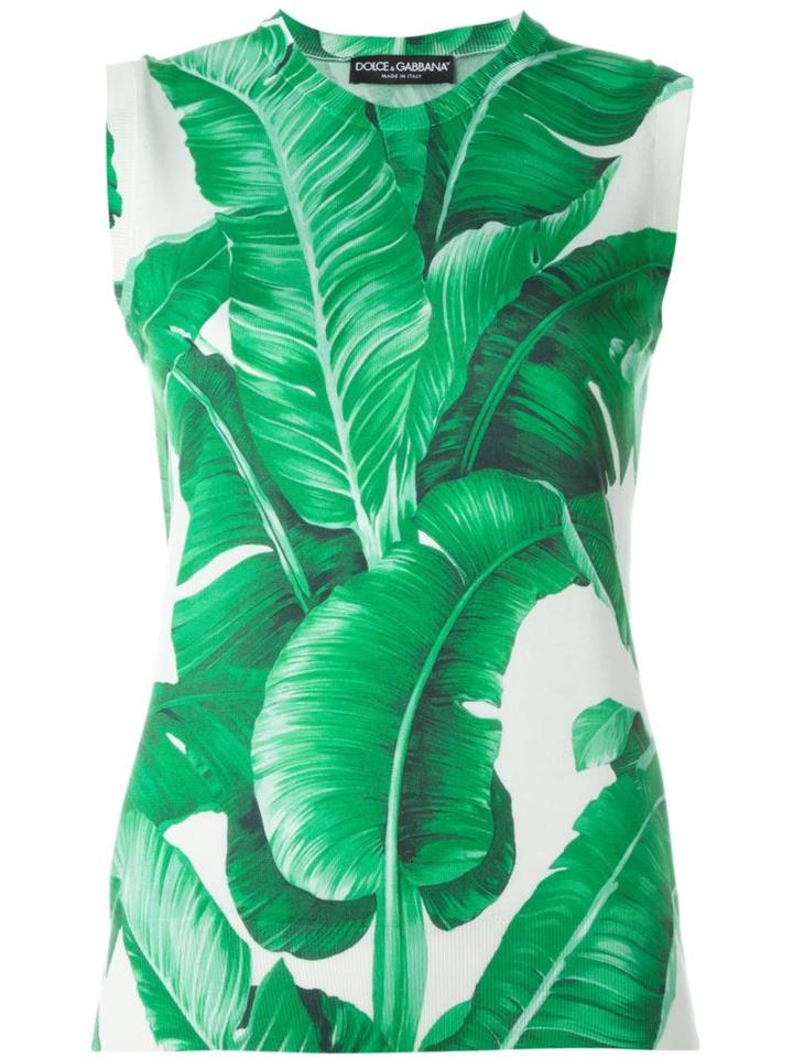 Dolce & Gabbana Banana Leaf Print Tank Top