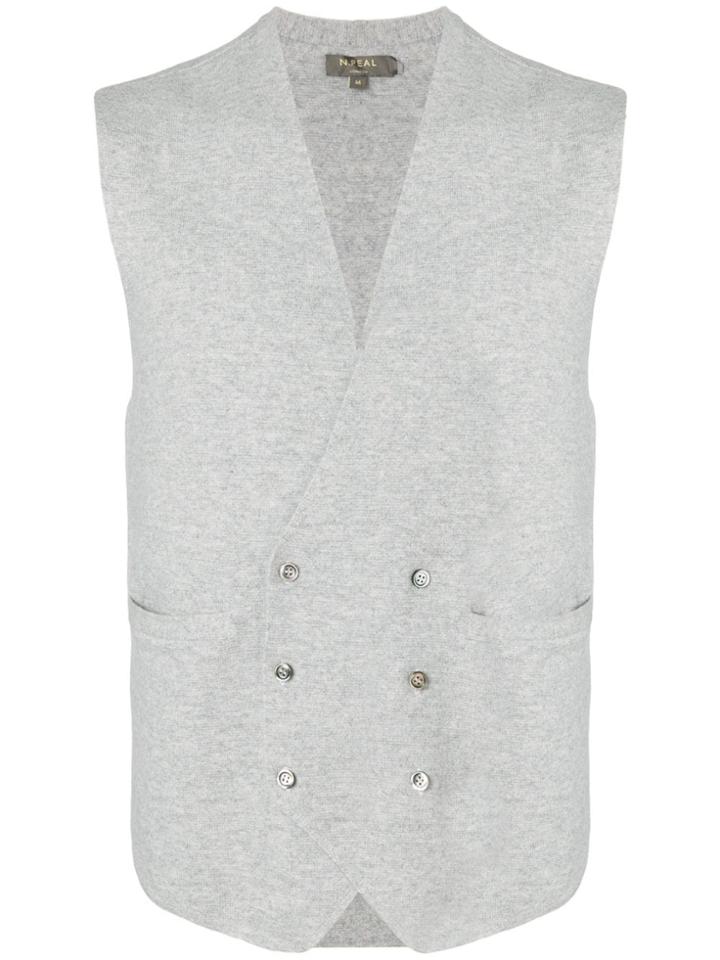 N.peal Double Breasted Waistcoat - Neutrals