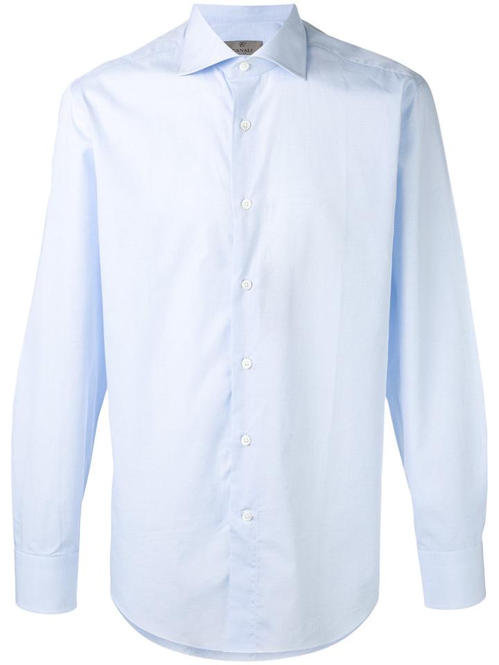 Canali - Classic Long Sleeve Shirt - Men - Cotton - 44, Blue, Cotton