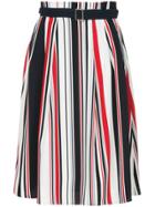 Guild Prime Striped Belted Skirt - Multicolour